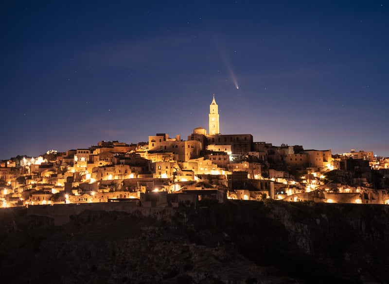 The Comet C/2023 A3 Tsuchinshan-ATLAS above the Sassi of Matera.