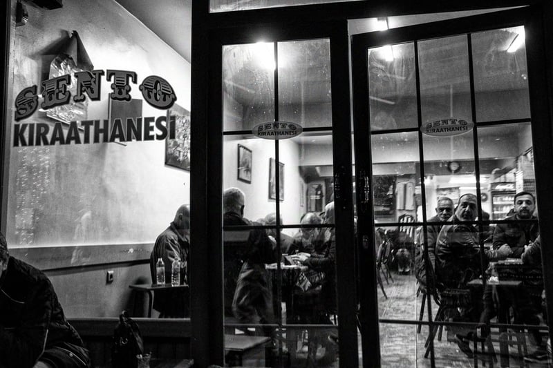 Sneak peak of a restaurant full of people