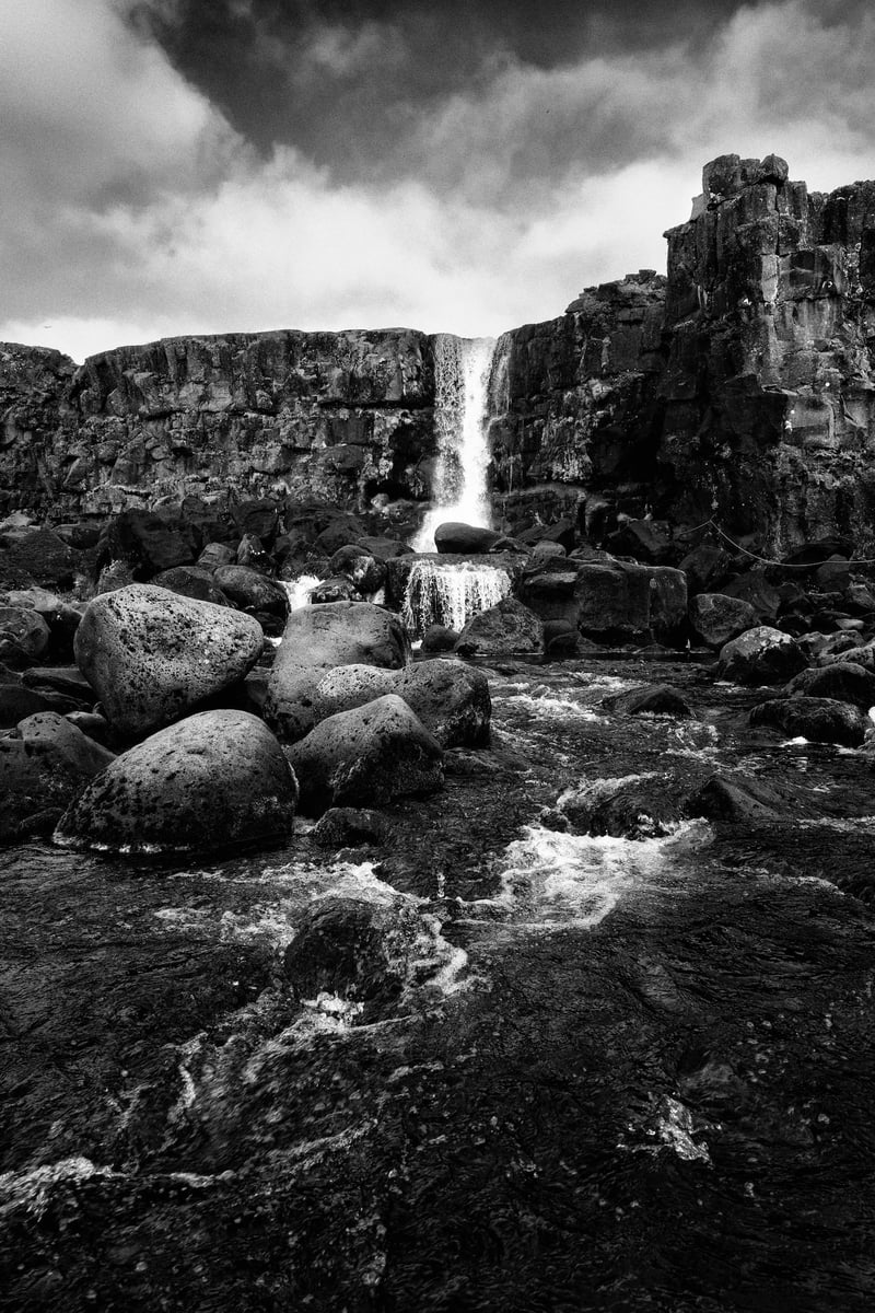 A fall inside the park of Thingvellir