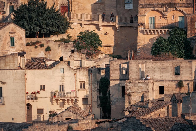 A scene in the famous Sassi of Matera.