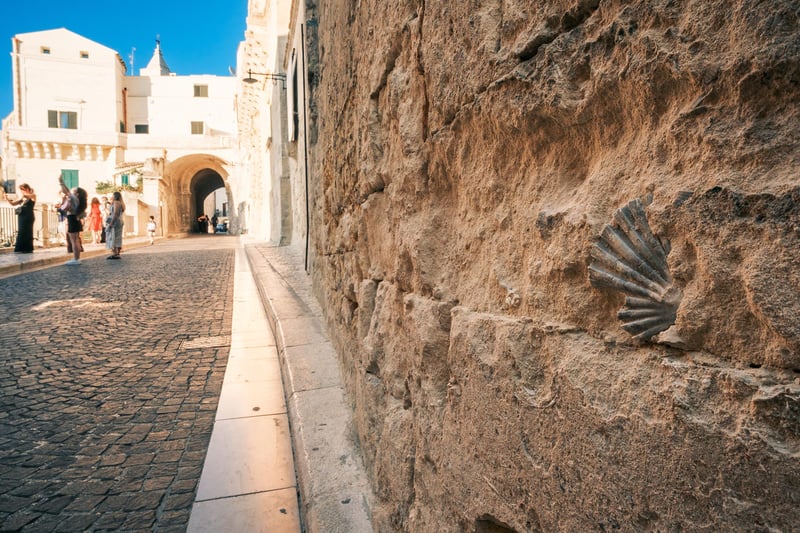 A fossil in a wall in the Sassi of Matera.