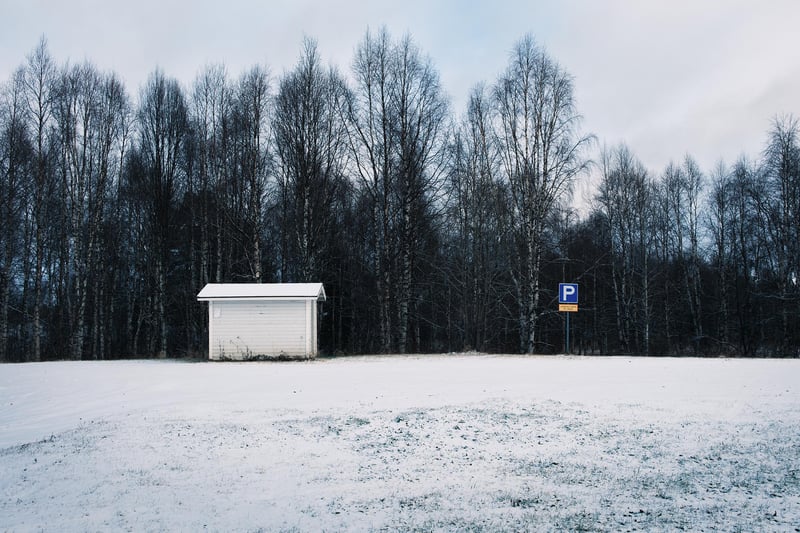 A parking lot in the middle of nowhere.